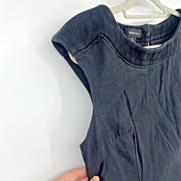 Spense Linen Blend Sheath Dress Sz 10 Grommet Witchy Modern Minimalist Y2K Edgy - Picture 4 of 11